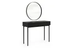 Dressing Table Nicole - Black Mat / Black Legs + Mirror Nicole 80 - Black