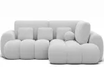 Cozion Corner Sofa Bed with Storage, White Boucl&eacute;, Right-Hand Facing, Modern, White