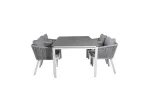 Levels Table 160/240 - White/Grey+Virya Dining Chair - White Alu / Grey cushion _4
