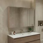 Vannitoa kapp peegliga, Hanah Home, tamm, 100 x 66 x 16