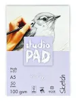 Joonistusplokk &bdquo;Studio&ldquo; A5/50 l 100 g, k&otilde;va seljaga