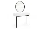 Dressing Table Nicole - White Mat / Black Legs + Mirror Nicole 80 - Black