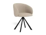 Eleanor dining chair with armrest, Seat beige Basel 24, Base steel matt black, 2-Pack