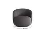 Swivel Boucle Armchair, "Savona", 1 Seat, 86x83x76.5 Made in Europe