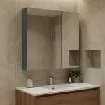 Vannitoa kapp peegliga, Hanah Home, matt antratsiithall, 60 x 66 x 16