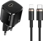 Phone Charger 1xUSB-C T36 + Lightning PD Black