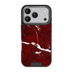 Iconic Red Ruby - Marble iPhone 17 Pro Case, Elite Dark (MagSafe) / Silver