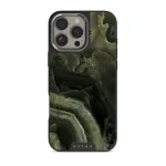 Misty Forest - Green Marble iPhone 16 Pro Case, Elite Dark (MagSafe) / Silver