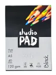 Must joonistusplokk &bdquo;Studio&ldquo; A5/40 l 120 g, k&otilde;va seljaga