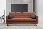 3-kohaline diivanvoodi Hanah Home Polya, plaaditud punane, 205 x 86 x 75