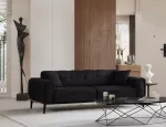 3-kohaline diivanvoodi, Hanah Home, Athena, must, 92 x 76 x 225
