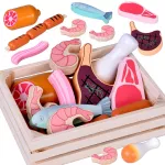 Wooden COLD CUTS BOX - a set of toy meats for children ZA5942