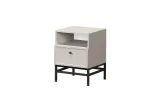 Night Stand Lorini - Cashmere / Black Handles / Black Legs