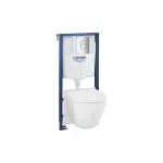 Grohe Solido allpaigalduskomplekt, Euro Ceramic WC-pott, SoftClose-kate ja Arena Cosmopolitan loputusnupp, Triple Vortex, kroomitud 102514SH00