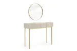 Dressing Table Nicole - Cashmere / Golden Legs + Mirror Nicole 60 - Gold