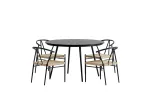 San Vito Table - Black with 4 Alfons Chair - Black