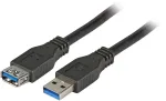 " EFB USB 3.0 pikenduskaabel A-A, St-Bu, 3 m, must, Premium