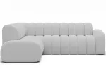 Villeo corner sofa with sleeping function and extendable seat, white boucl&eacute;, left-hand, Modern, White