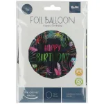 Foil Balloon "Birthday Neon Tropical" 45cm