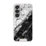 Fatal Contradiction - Black & White Marble Samsung Galaxy S25 Case, Elite Light (Magnetic) / Silver