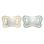 CHICCO-710374-PHYSIO LIGHT imemisnippel 2&ndash;6 kuud, silikoonist, 2 tk, LUMI