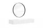 Wall Mounted Dressing Table Nicole - White / White Mat + Mirror Nicole 60 - Black