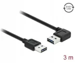"Delocki kaabel EASY-USB 2.0 t&uuml;&uuml;p A pistik > EASY-USB 2.0 t&uuml;&uuml;p A pistik, vasak/parempoolne kumer, 3 m"