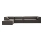 Velvet Modular Left Corner Sofa, "Siena", 5 Seats, 366x180x69 Made in Europe