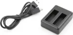 USB Charger For Two Batteries For Ahdbt-401/ Gopro Hero 4 Black Silver