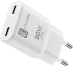 USB-C &bdquo;Duo GaN&ldquo; reisilaadija, 30 W, valge