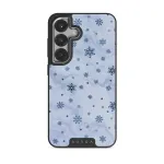 Ice Queen - Snowflakes Samsung Galaxy S25 Case, Elite Dark (Magnetic) / Silver