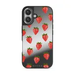 Strawberry Girl - iPhone 16 Case, Elite Mirror Dark (MagSafe) / Silver