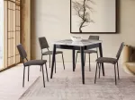 Pikendatav s&ouml;&ouml;gilaud, Hanah Home, Totem, valge Marmor, 80 x 75 x 80