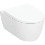 Seinale paigaldatav wc-pott Geberit iCon Rimfree Plus 501.664.00.1 aeglaselt sulguva prill-lauaga, millel on kiiresti eemaldatavad lukustatavad hinged