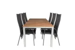 Zenia Dining Table 200*100 - Acacia / Zink+Copacabana Recliner Chair (stackable)