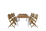 Panama Table 160/240 - White/Teak+Cane Foldable dining Chair - Bamboo / Grey Cushion_6