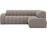 Villeo corner sofa with sleeping function and extendable seat, beige boucl&eacute;, right-hand, Modern, Beige