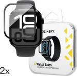 Full Glue Tempered Glass Black Bezel Apple Watch 10 46mm (2pcs)