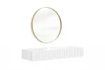Wall Mounted Dressing Table Nicole - White / White Mat + Mirror Nicole 60 - Gold