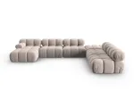 Velvet Modular Panoramic Right Corner Sofa, "Bellis", 7 Seats, 376x282x70 Made in Europe
