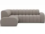 Villeo corner sofa with sleeping function and extendable seat, beige boucl&eacute;, left-hand, Modern, Beige