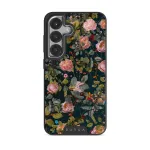 Bloomy Garden - Vintage Samsung Galaxy S25 Case, Elite Dark (Magnetic) / Silver