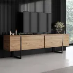 TV-alus, Hanah Home, Atlandi m&auml;nd, must, 180 x 50 x 30