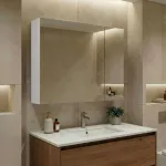 Vannitoa kapp peegliga, Hanah Home, mattvalge, 79 x 66 x 16