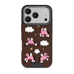 Cloud Hopping - iPhone 17 Pro Case, Elite Dark (MagSafe) / Silver