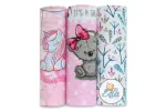Diaper - MIX SET - 24465 - MUSLIN/ TETRA / FLANNEL- EGA - size 60x80 cm  - nr 6 - GIRL