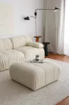 Pouf, Hanah Home, Soli, valge, 89 x 43 x 89