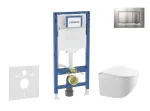 Geberit Duofix paigaldusmooduli komplekt, Gaia WC pehme sulgumisega kaas ja Sigma30 loputusnupp, mattkroom/kroom SANI11CA1128B