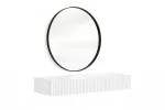 Wall Mounted Dressing Table Nicole - White / White Mat + Mirror Nicole 80 - Black