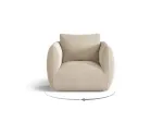 Velvet Armchair, "Nimes", 1 Seat, 95.5x87x80 Made in Europe